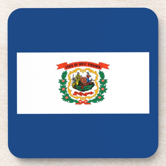 West Virginia State Flag Design Coaster (Front)