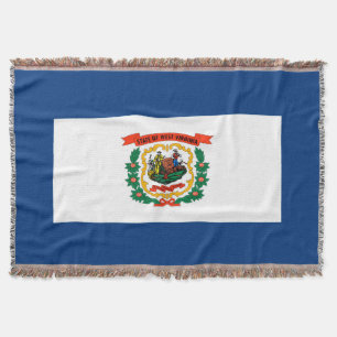 West Virginia State Flag Design Decor Throw Blanket