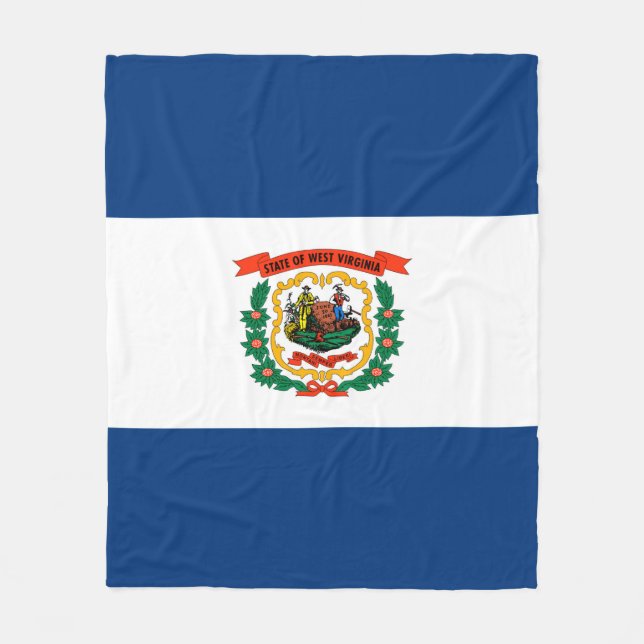 West Virginia State Flag Design Fleece Blanket (Front)