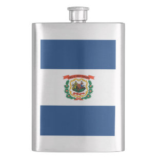 West Virginia State Flag Design Hip Flask