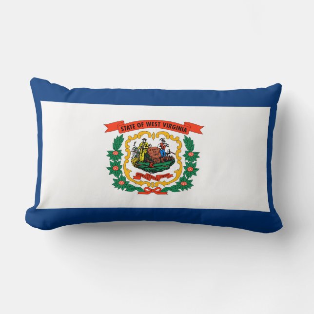 West Virginia State Flag Design Lumbar Cushion (Front)