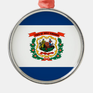 West Virginia State Flag Design Metal Tree Decoration
