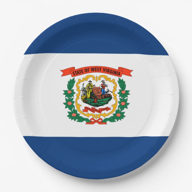 West Virginia State Flag Design Paper Plate (Front)