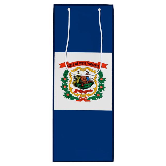 West Virginia State Flag Design Wine Gift Bag (Front)
