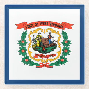 West Virginia State Flag Glass Coaster