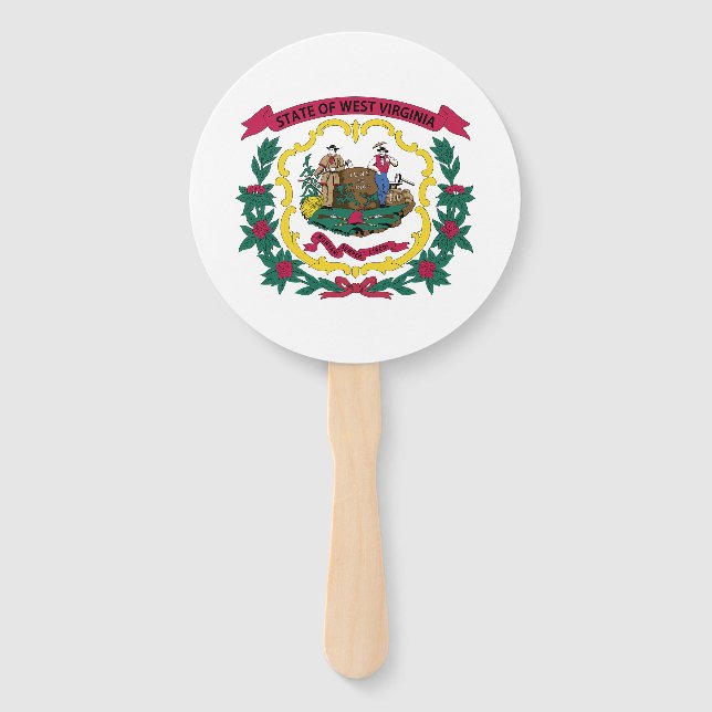 West Virginia State Flag Hand Fan (Front)
