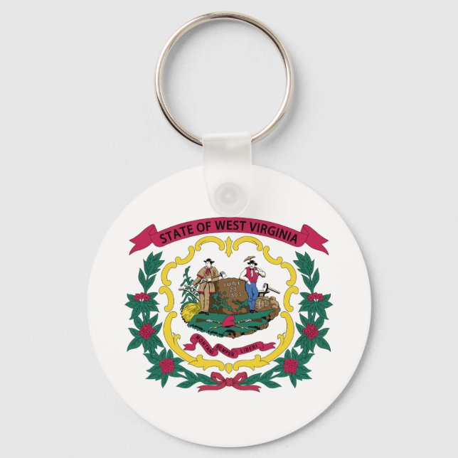 West Virginia State Flag Key Ring (Front)