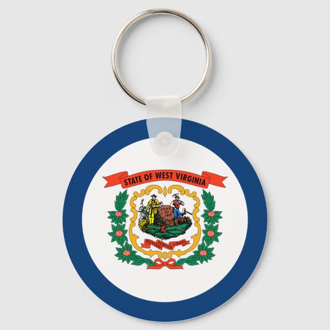 West Virginia State Flag Key Ring (Front)