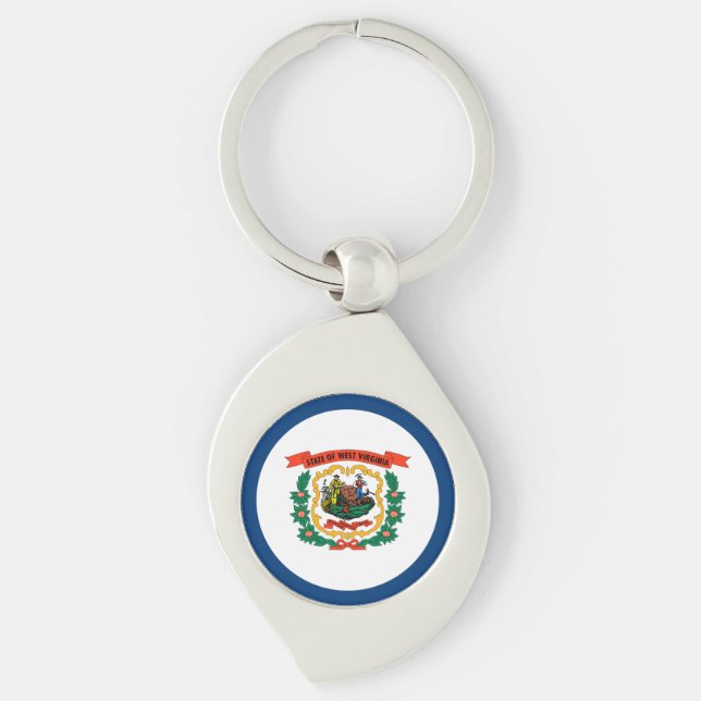 West Virginia State Flag Key Ring (Front)