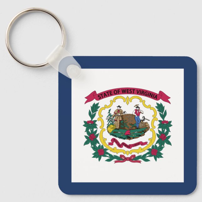 West Virginia State Flag Key Ring (Front)