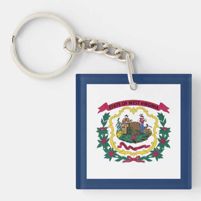 West Virginia State Flag Key Ring (Front)