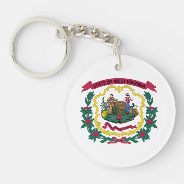 West Virginia State Flag Key Ring (Front)