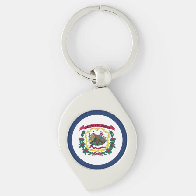 West Virginia State Flag Key Ring (Front)