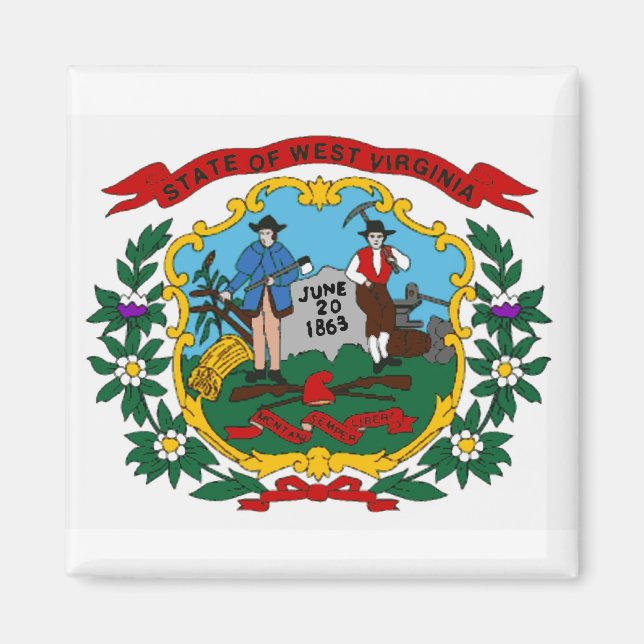 West Virginia State Flag Magnet (Front)