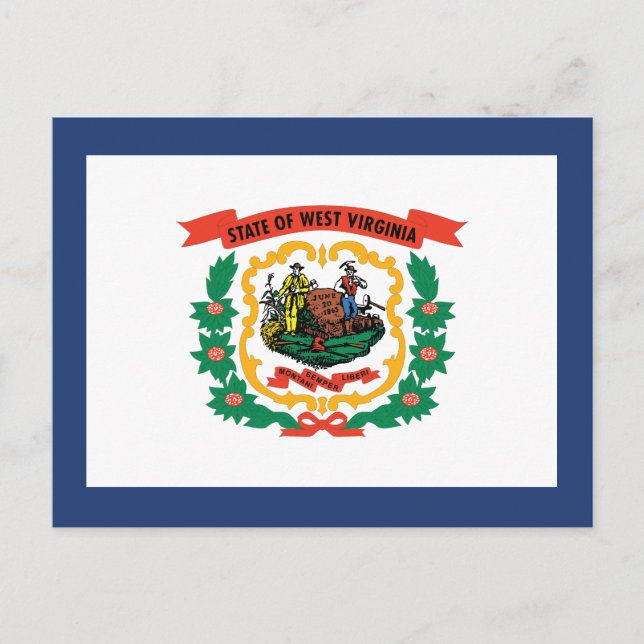 West Virginia State Flag Mountaineer Freedom Postcard (Front)