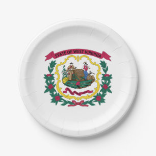 West Virginia State Flag Paper Plate