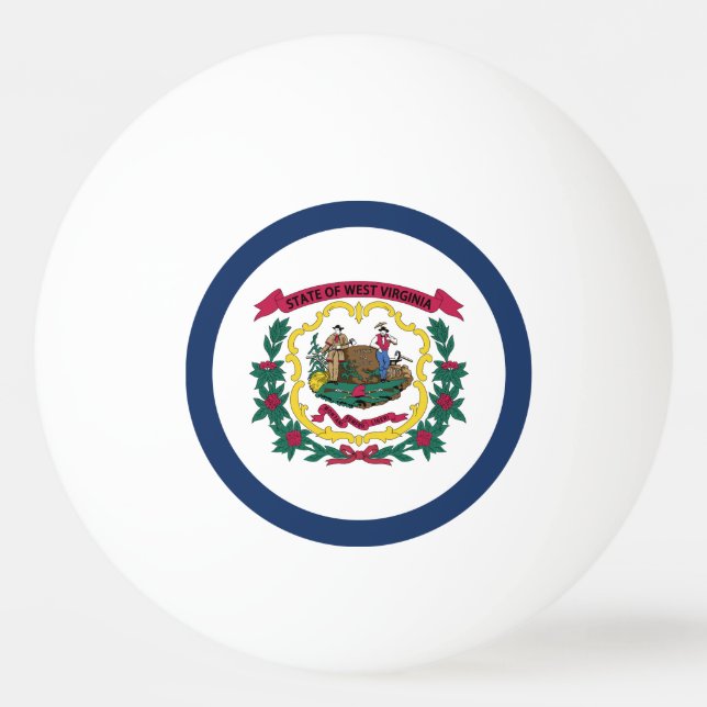 West Virginia State Flag Ping Pong Ball (Front)