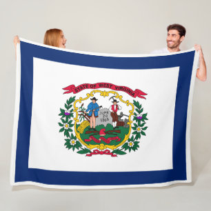 West Virginia State Flag Print Patriotc Fleece Blanket