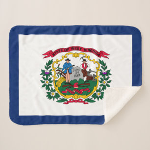 West Virginia State Flag Print Patriotic Sherpa Blanket