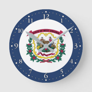 West Virginia State Flag Round Clock