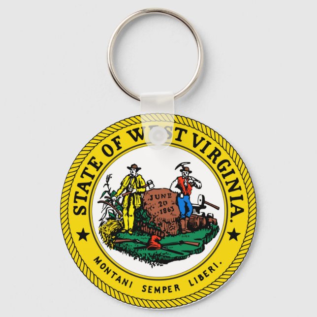 West Virginia state flag seal united america count Key Ring (Front)