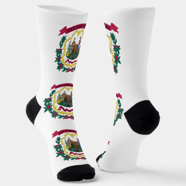 West Virginia State Flag Socks (Angled)