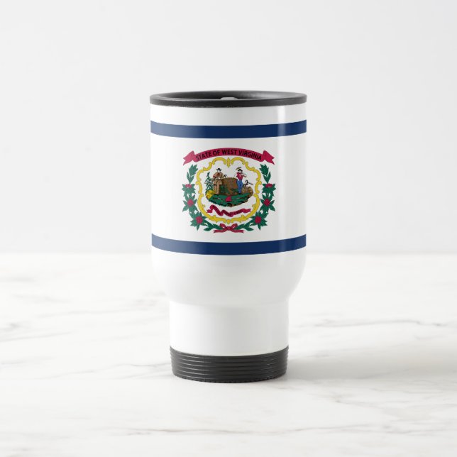 West Virginia State Flag Travel Mug (Center)