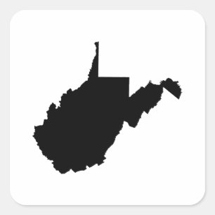 West Virginia State Outline Square Sticker
