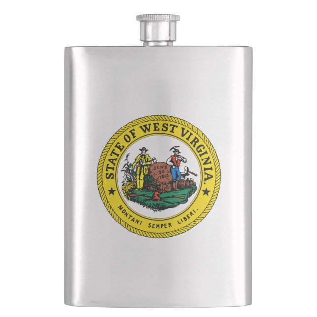 West Virginia State Seal Hip Flask (Front)