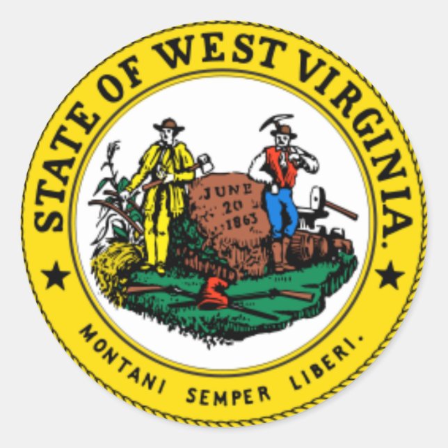 West Virginia State Seal Stickers (Front)