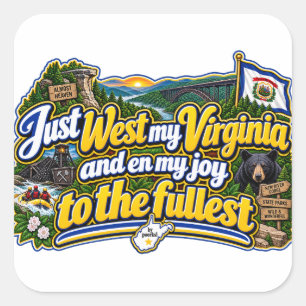 West Virginia T-shirt Square Sticker