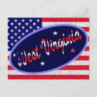 West Virginia US flag postcard