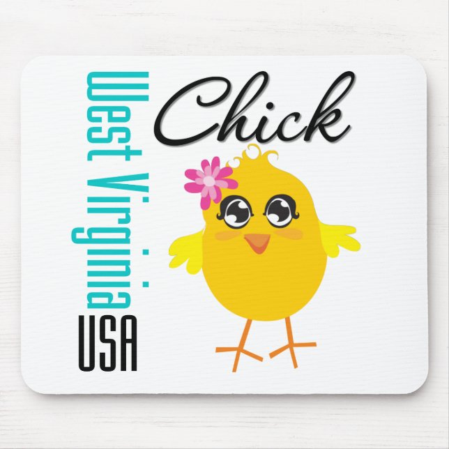West Virginia USA Chick Mouse Mat (Front)