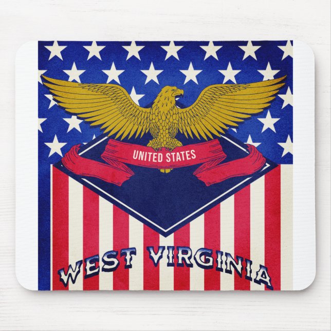 West Virginia USA Flag Mouse Mat (Front)