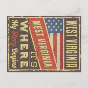 West Virginia USA Flag Postcard
