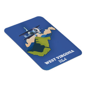 West Virginia USA map Magnet
