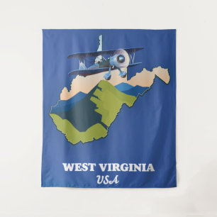 West Virginia USA map Tapestry