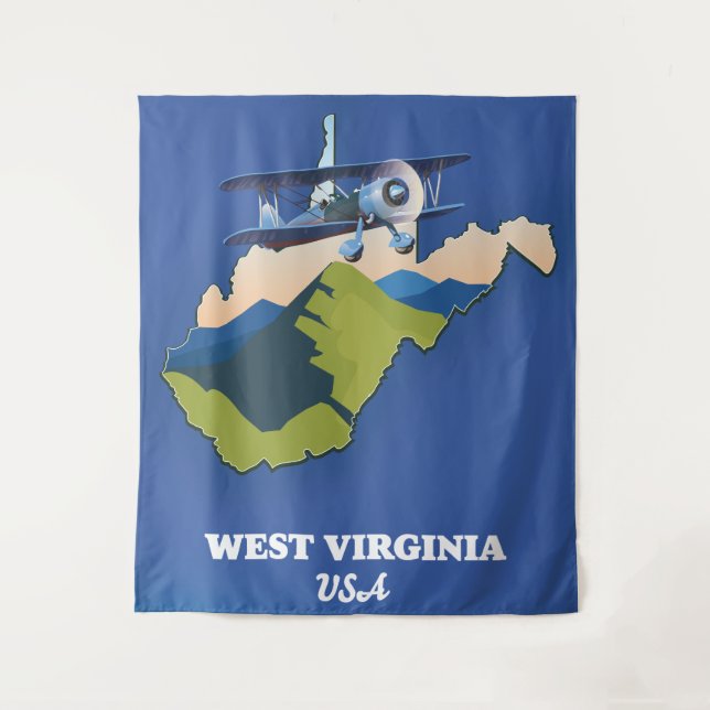 West Virginia USA map Tapestry (Front)