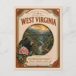 West Virginia Vintage Paper Cut American Arcana Postcard