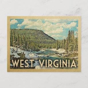 West Virginia Vintage Travel Snowy Winter Nature Postcard