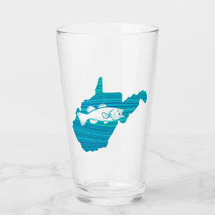 West Virginia Wave Fishing Glass