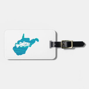 West Virginia Wave Fishing Luggage Tag