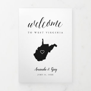 West Virginia Wedding Welcome Letter & Itinerary Tri-Fold Programme