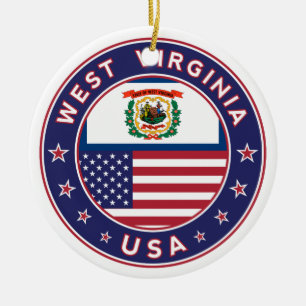 West Virginia, West Virginia sticker, phone case Ceramic Tree Decoration