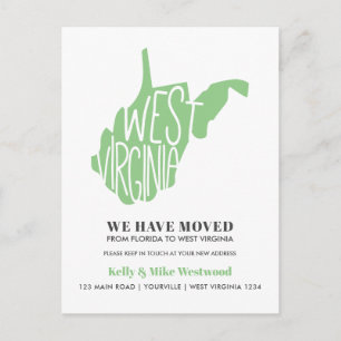 WEST VIRGINIA We've moved New address New Home Postcard