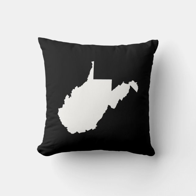 West Virginia White and Black Cushion (Front)