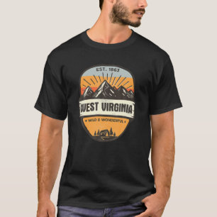 West Virginia Wild And Wonderful, Vintage Retro Mo T-Shirt