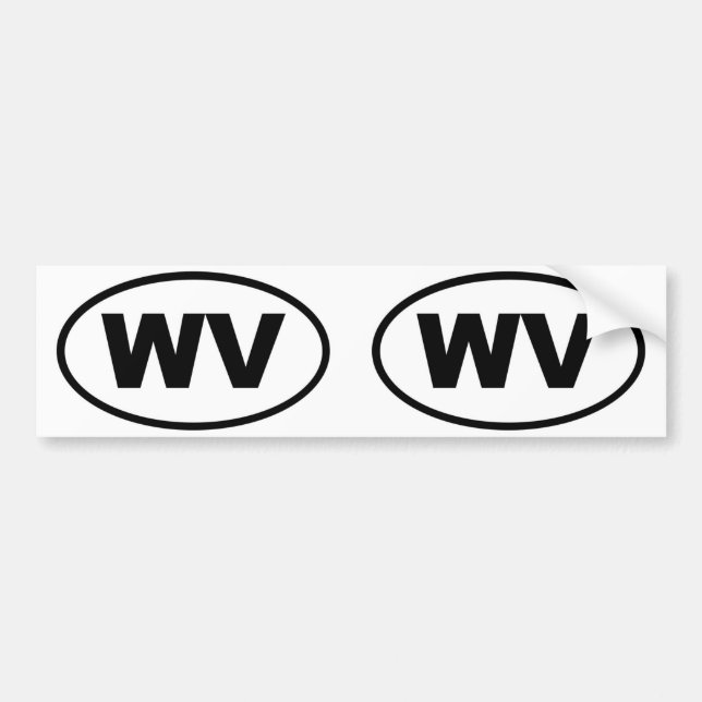 West Virginia WV oval Bumper Sticker (Front)
