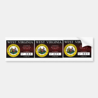 West Virginia Zombie Hunting Permit Bumper Sticker