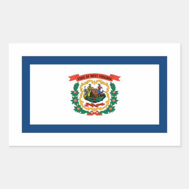 West Virginian Flag, Flag of West Virginia Rectangular Sticker (Front)